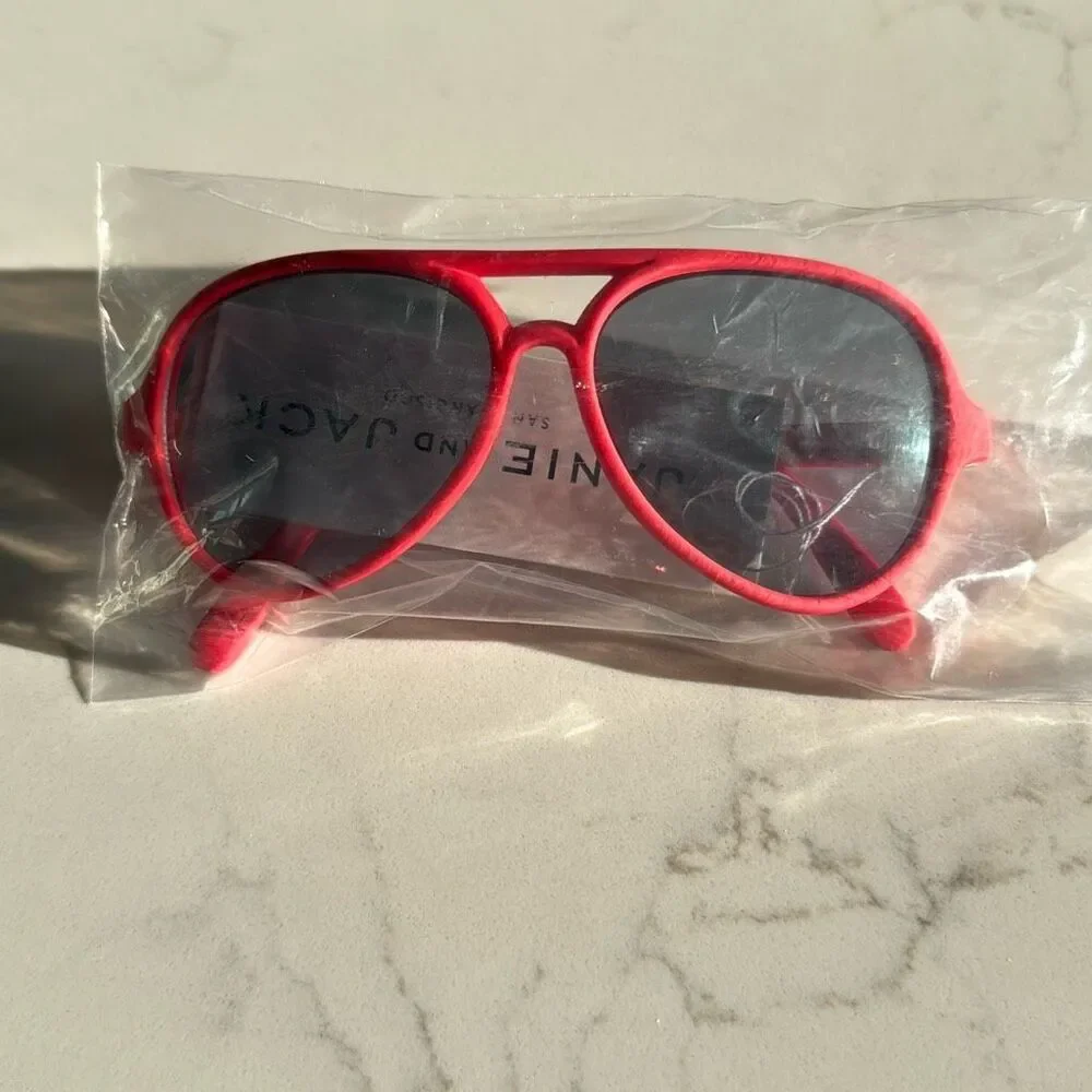 Janie and Jack Boy Matte Aviator Sunglasses in Tomato Red Size 4 & Up